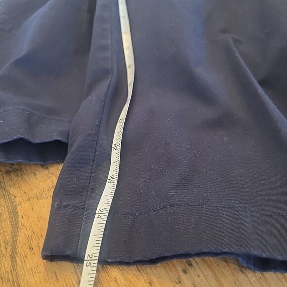 TALBOTS Women's Navy Wide-Leg‎ Crop Chino Pants SIZE 12 High-Rise Cotton Blend - Picture 9 of 10